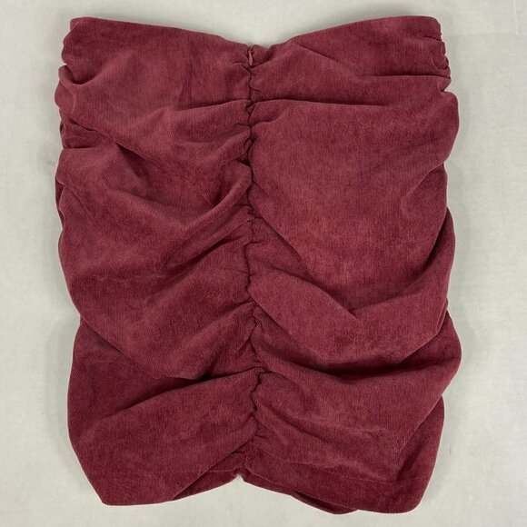 Zara Rusched High-Waist Corduroy Mini Skirt, M - Picture 3 of 9